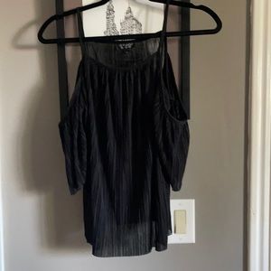 Topshop cold shoulder sheer top